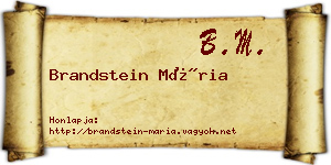 Brandstein Mária névjegykártya